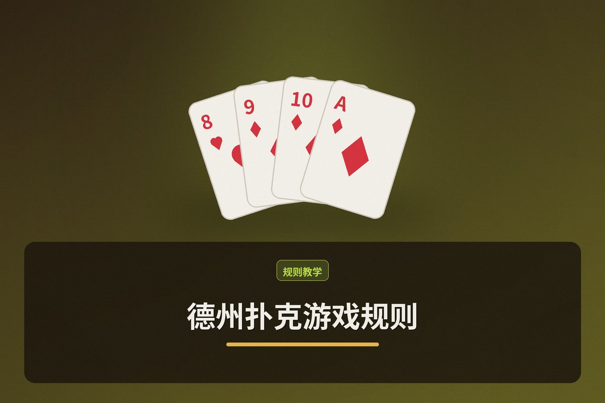 德州扑克游戏规则教学示意图:行动顺序、加注细则、全下与边池、摊牌规范